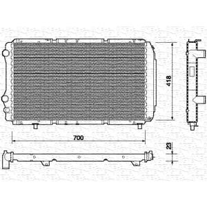 Radiador, refrigeración de motor MAGNETI MARELLI 350213706000