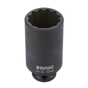 Jogo de soquetes de impacto SONIC 1/2" 35 mm 12-kant tief