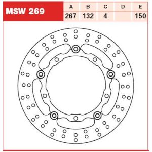 Disque de frein TRW MSW269, 1 Pièce
