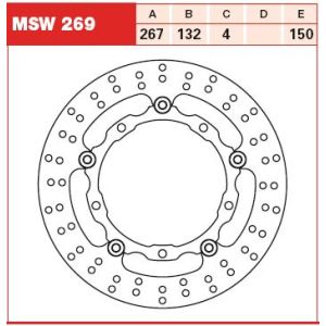 Remschijf TRW MSW269, 1 Stuk