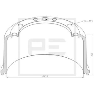 Tamburo freno PETERS 046.425-00A