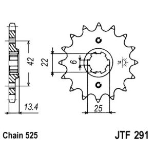 Piñón trasero JT JTF291,17