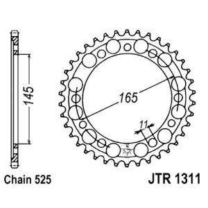 Kettenrad hinten JT JTR1311,45