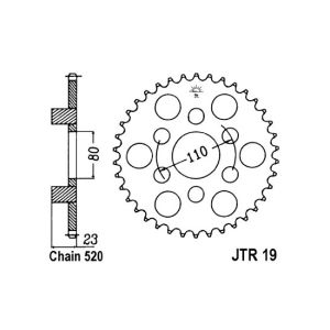 Kettenrad hinten JT JTR19,36