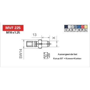 Extremo de manguera de freno TRW MVF225S