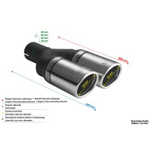 Ponta do sistema de escape ULTER ULT N2-70RS/50
