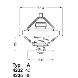 Thermostaat, koelvloeistof WAHLER 4235.71D