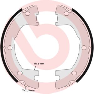 Conjunto de sapatas de travão, travão de estacionamento BREMBO S A6 506