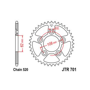 Kettenrad JT JTR701,42