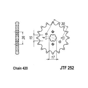 Kettenrad hinten JT JTF252,17