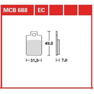 Jeu de plaquettes de frein TRW MCB688EC