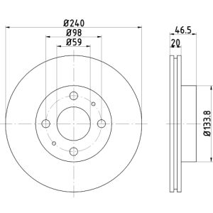 Bremsscheibe TEXTAR 92034300 vorne, belüftet, 1 Stück