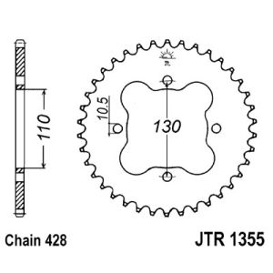 Kettenrad hinten JT JTR1355,50
