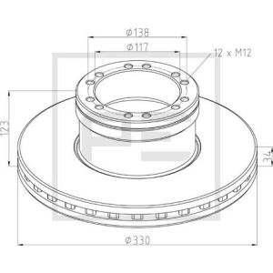 Remschijf PETERS 106.206-00A, 1 Stuk