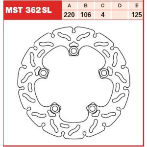 Remschijf TRW MST362SL, 1 Stuk