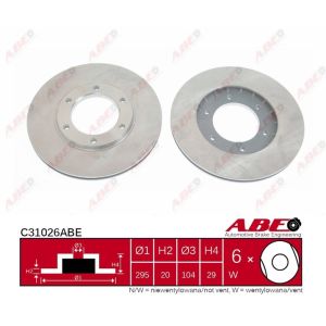 Disco freno ABE C31026ABE anteriore, ventilato, 1 pezzo