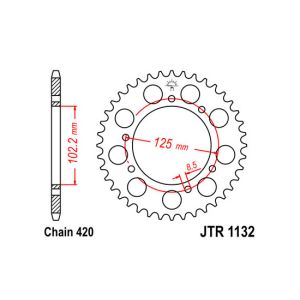 Tandwiel achter JT JTR1132,48