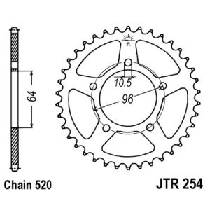 Kettenrad hinten JT JTR254,50