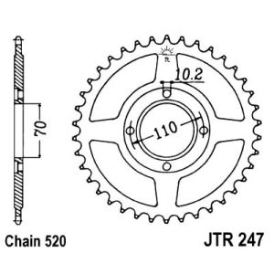 Kettenrad hinten JT JTR247,36