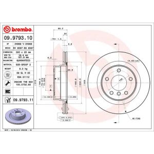 Jarrulevy BREMBO 9979311 takaisin/tuuletettu/voimakkaasti hiiltynyt/1 kpl