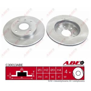 Disco freno ABE C30013ABE anteriore, ventilato, 1 pezzo