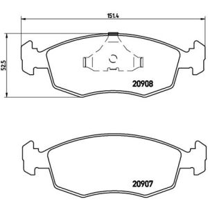 Bremsbelagsatz, Scheibenbremse BREMBO P 24 019