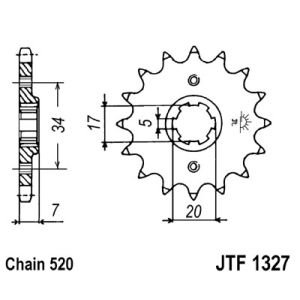 Kettenrad vorne JT JTF1327,15