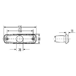 Luce laterale di segnalazione HELLA 2SA962 964-091