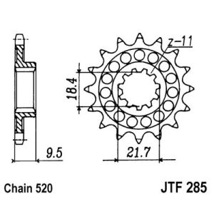 Kettenrad hinten JT JTF285,14