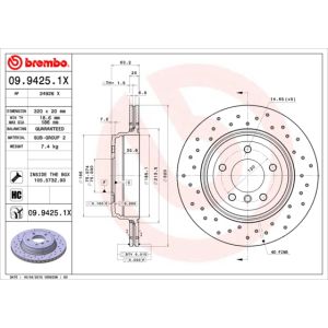 Discos De Freno Brembo 09.9425.1X - X-Range, Perforados Y Ranurados, Mayor Rendimiento Y Durabilidad