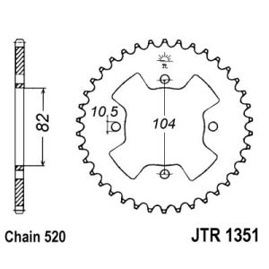 Roda dentada, corrente JT R1351,40
