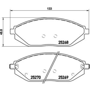 Set di pastiglie freno BREMBO P 10 054, fronte