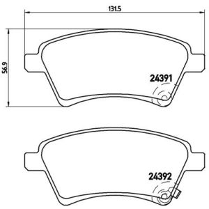 Remblokset BREMBO P 23 105, voor