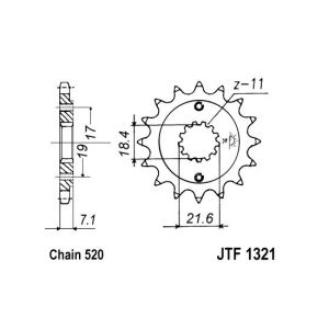 Kettenrad hinten JT JTF1321,12