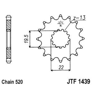 Tandwiel achter JT JTF1439,13