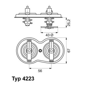 Thermostat (liquide de refroidissement) WAHLER 4223.75D