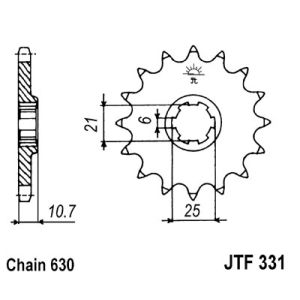 Roda dentada, corrente JT F331,14