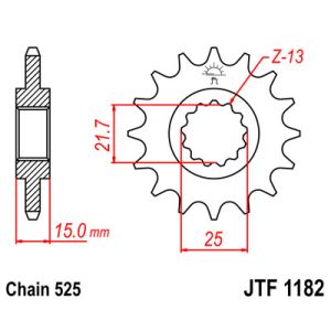 Kettenrad hinten JT JTF1182,14