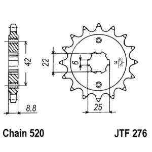 Kettenrad JT JTF276,16