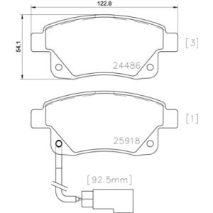 Juego de pastillas de freno BREMBO P 24 066, atrás