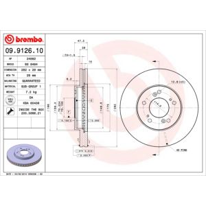 Bremsscheibe BREMBO 9912610 vorne, belüftet, 1 Stück