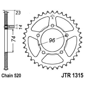 Kettenrad hinten JT JTR1315,40