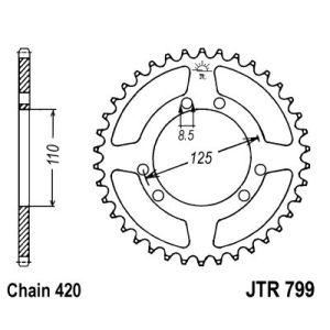 Kettenrad hinten JT JTR799,50