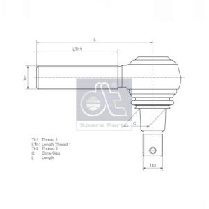 Testa sferica, leveraggio del cambio DT Spare Parts 2.32108