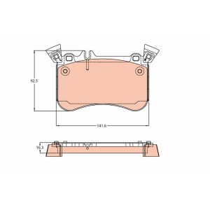 Kit de plaquettes de frein, frein à disque TRW GDB2229, Avant