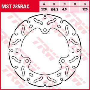 Remschijf TRW MST285RAC, 1 Stuk