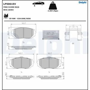 Jeu de plaquettes de frein DELPHI LP5061EV
