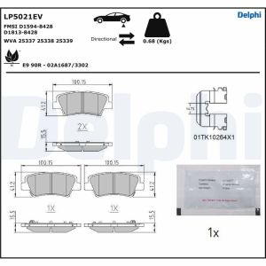 Conjunto de pastilhas de travão DELPHI LP5021EV