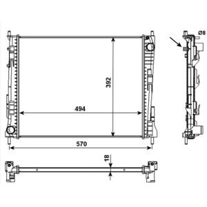 Radiator, motorkoeling NRF 53992