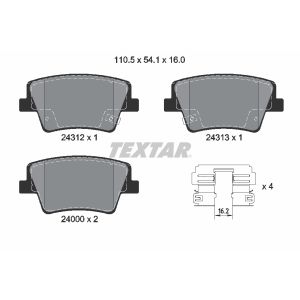 Conjunto de pastilhas de travão TEXTAR 2431201, Traseira